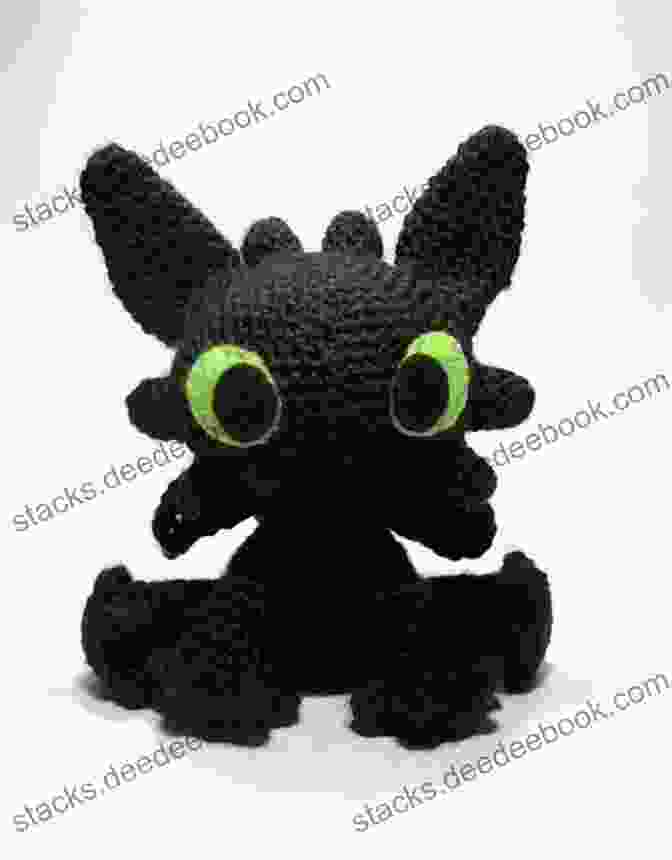 A Black Toothless Amigurumi With A Green Tail And Wings. Knitting Mochimochi: 20 Super Cute Strange Designs For Knitted Amigurumi