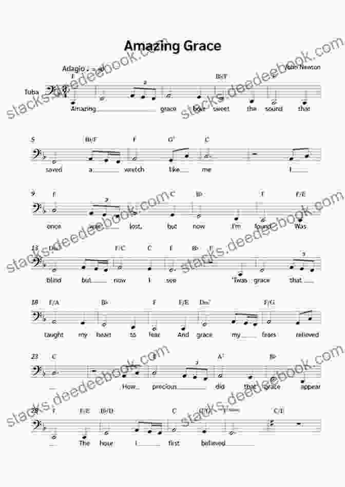 Amazing Grace For Solo Tuba 50 Traditional Collection For Solo Tuba (bass Clef): Easy For Beginners