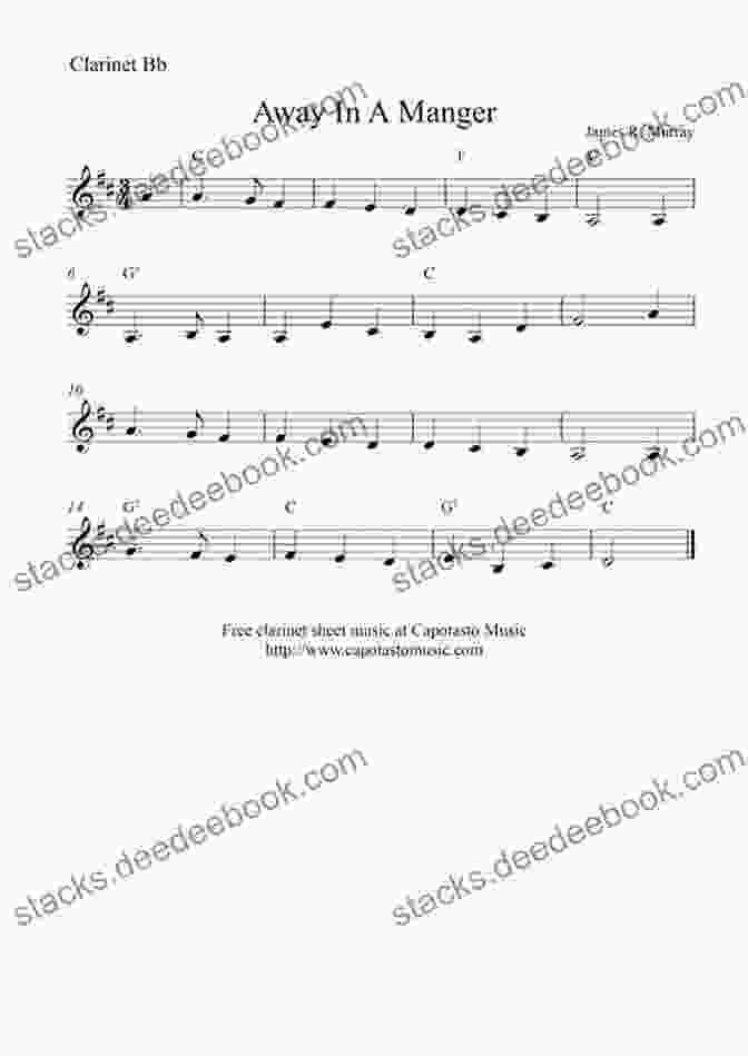 Clarinet Sheet Music For Away In A Manger Big Of Christmas Songs For Clarinet