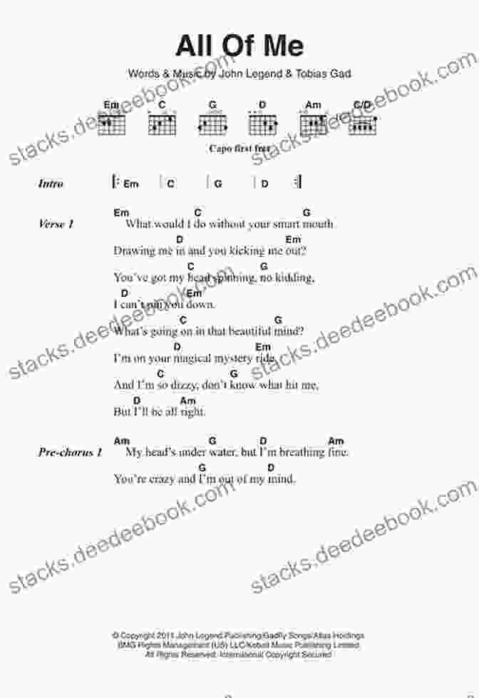 Guitar Tab For 'All Of Me' Alfred S Easy Guitar Songs Standards Jazz: 50 Easy Classic Hits For Guitar TAB From The Great American Songbook