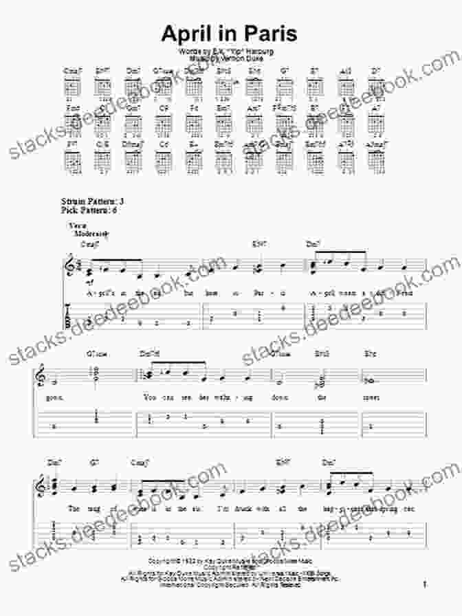 Guitar Tab For 'April In Paris' Alfred S Easy Guitar Songs Standards Jazz: 50 Easy Classic Hits For Guitar TAB From The Great American Songbook