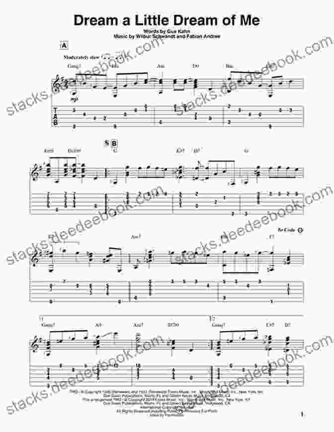 Guitar Tab For 'Dream A Little Dream Of Me' Alfred S Easy Guitar Songs Standards Jazz: 50 Easy Classic Hits For Guitar TAB From The Great American Songbook