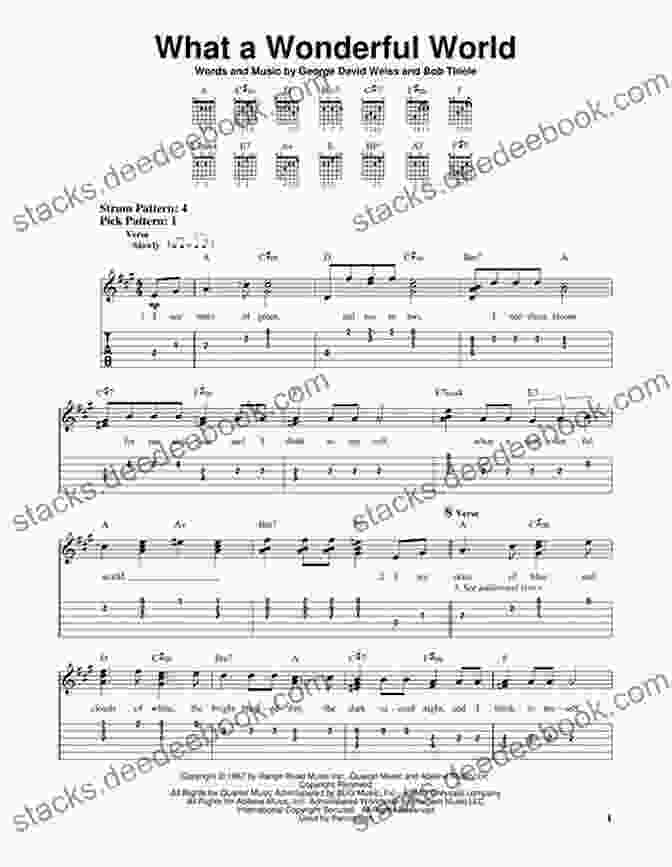Guitar Tab For 'It's A Wonderful World' Alfred S Easy Guitar Songs Standards Jazz: 50 Easy Classic Hits For Guitar TAB From The Great American Songbook