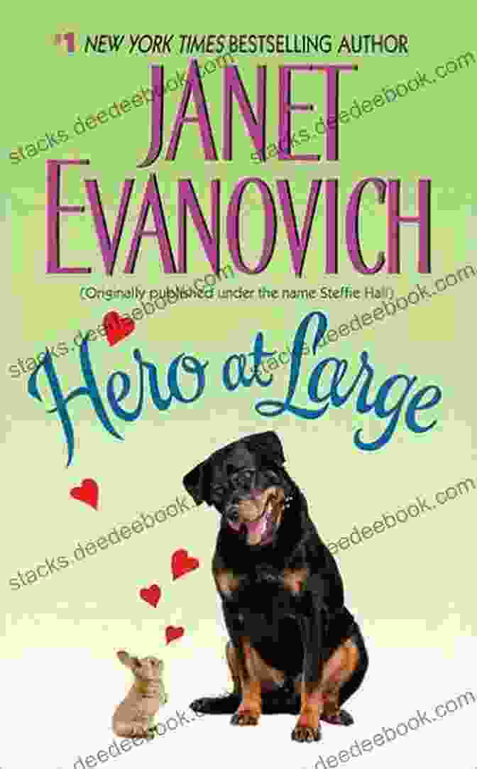 Hero At Large By Janet Evanovich, A Book With A Woman In A Red Dress And A Gun On The Cover Hero At Large Janet Evanovich