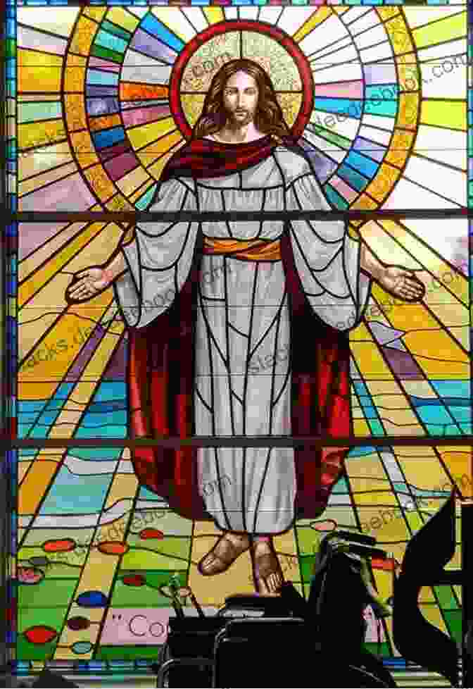 Image Of A Stained Glass Window Of Jesus Christ With An Angel Hovering Above. Words Of Worship: 30 Devotions Based On Songs And Hymns