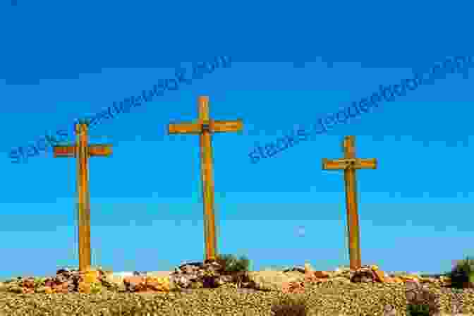 Image Of A Weathered Wooden Cross Standing On A Hilltop. Words Of Worship: 30 Devotions Based On Songs And Hymns
